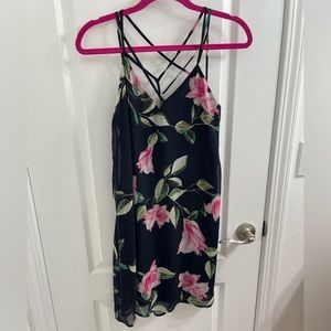 Floral navy mini dress